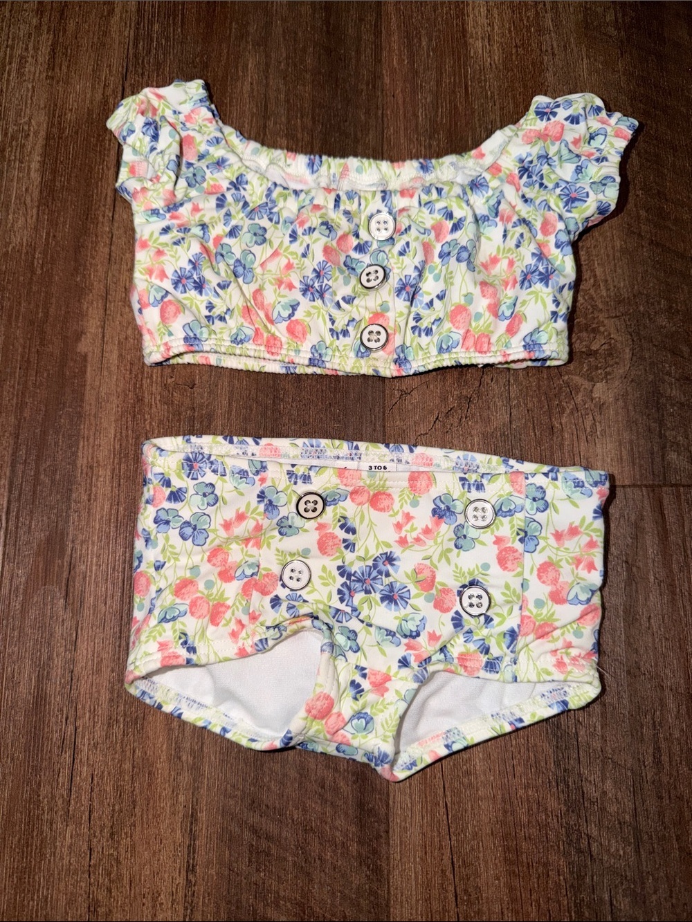 Janie and Jack Baby Girl Floral Swimsuit size 3-6 months